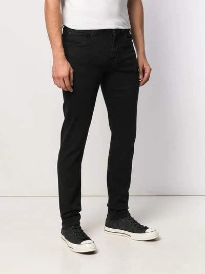 7 For All Mankind Ronnie Tapered Lux Performance Skinny Jeans In Black