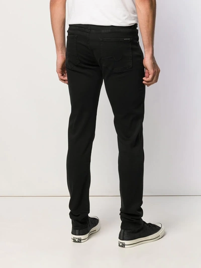 7 For All Mankind Ronnie Tapered Lux Performance Skinny Jeans In Black