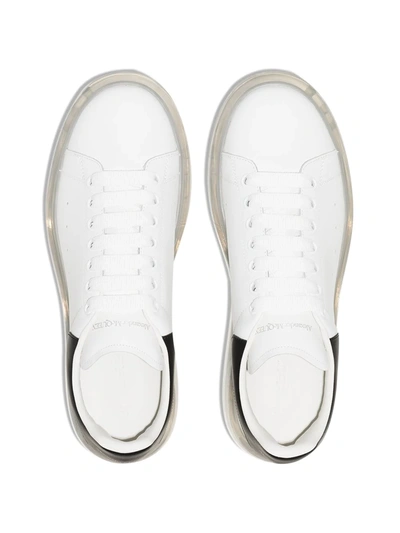 Alexander Mcqueen Signature Oversized Leather Sneakers In White