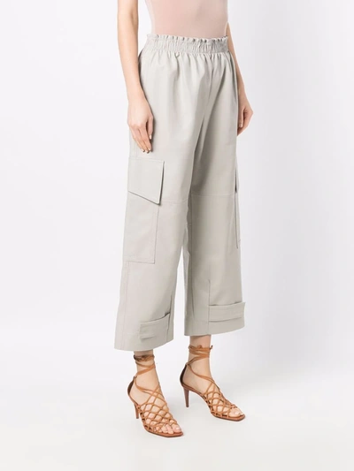 Shop Stella Mccartney Sylvia Faux Leather Trousers In Neutrals