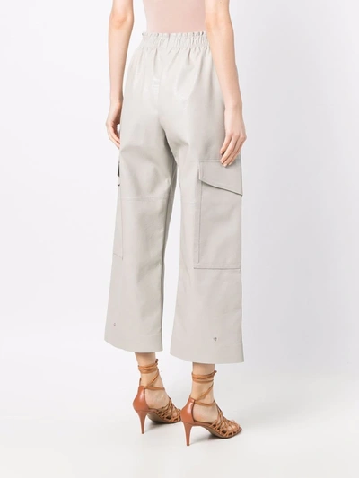 Shop Stella Mccartney Sylvia Faux Leather Trousers In Neutrals