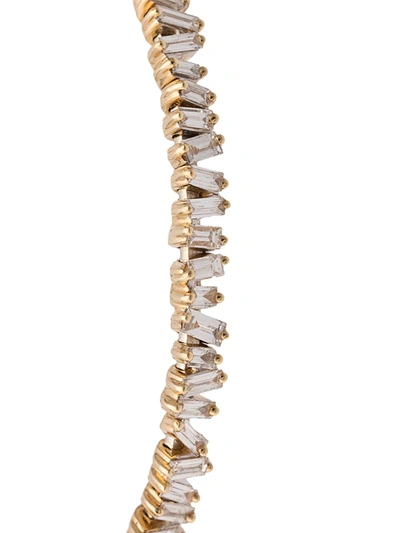 Suzanne Kalan 18kt Yellow Gold Fireworks Flexible Diamond Baguette Cuff In Gold