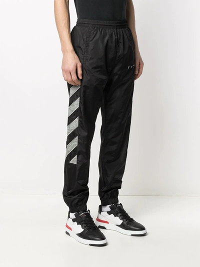 DIAG NYLON TRACKPANT BLACK LIMESTONE