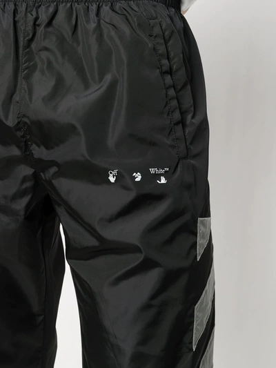 DIAG NYLON TRACKPANT BLACK LIMESTONE