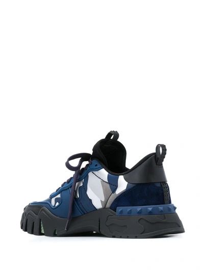 Shop Valentino Rockrunner Sneakers In Black