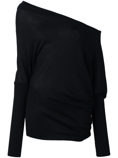 Shop Tom Ford Off-shoulder Loose Fit Jumper In Black