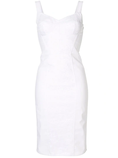 Shop Dolce & Gabbana Corset Bustier Dress In White