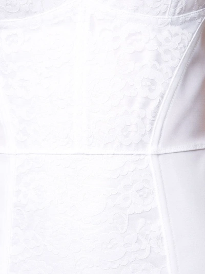 Dolce & Gabbana Lace & Satin Corset Midi Dress In White