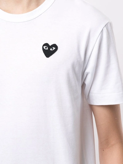 Shop Comme Des Garçons Play Embroidered Logo T-shirt In White