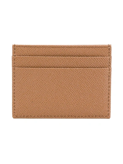 Shop Dolce & Gabbana Logo-tag Leather Card Holder In Brown