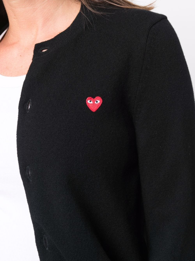 Comme Des Garçons Play Black Small Heart Patch Cardigan In Schwarz