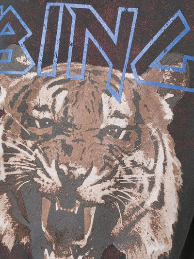 Shop Anine Bing Logo Tiger Print Sweatshirt In Black