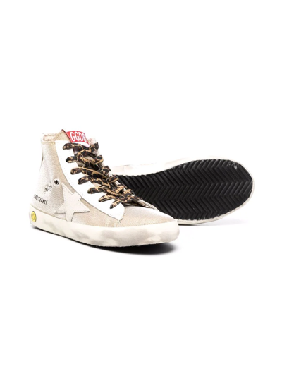 Shop Golden Goose Francy Checkered Glitter Sneakers In Gold