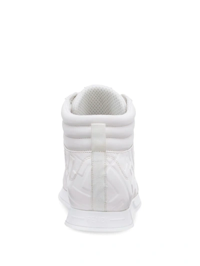 Shop Fendi Embossed Ff Motif Sneakers In White
