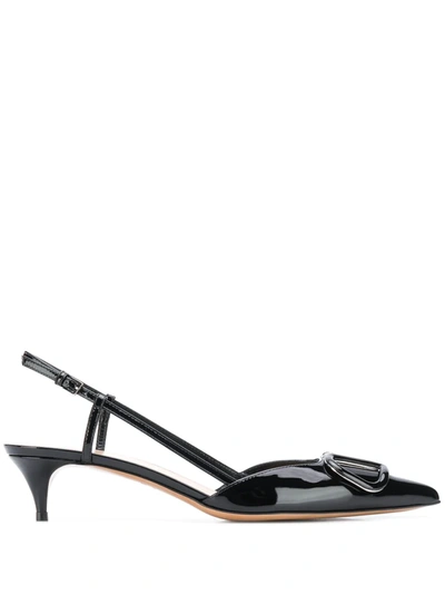Valentino Vlogo 40 Patent Slingback Pump In Black