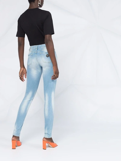 Philipp Plein High Rise Skinny Fit Jeggings In Blue