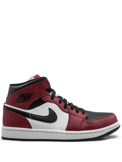 Shop Jordan Air  1 Mid "chicago Black Toe" Sneakers In Red