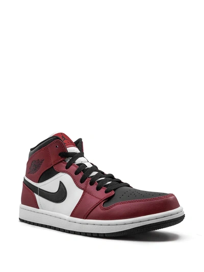 Shop Jordan Air  1 Mid "chicago Black Toe" Sneakers In Red
