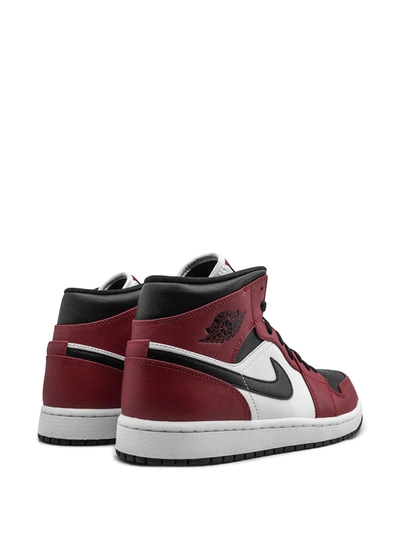 Shop Jordan Air  1 Mid "chicago Black Toe" Sneakers In Red