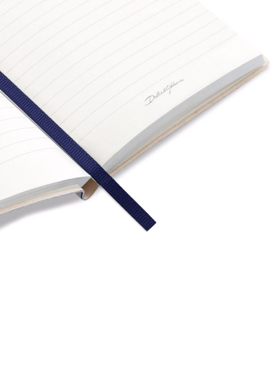 Shop Dolce & Gabbana Small Mediterraneo-print Ruled Notebook In Blau
