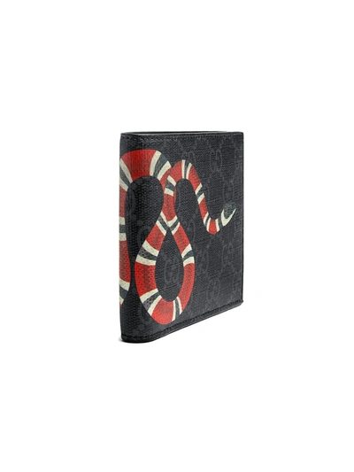 Shop Gucci Kingsnake Print Gg Supreme Wallet In Black