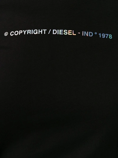 Shop Diesel Copyright Logo Print T-shirt In Black