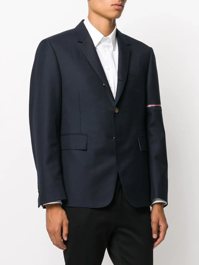 Shop Thom Browne Single-breasted Notched-lapels Jacket In Blue