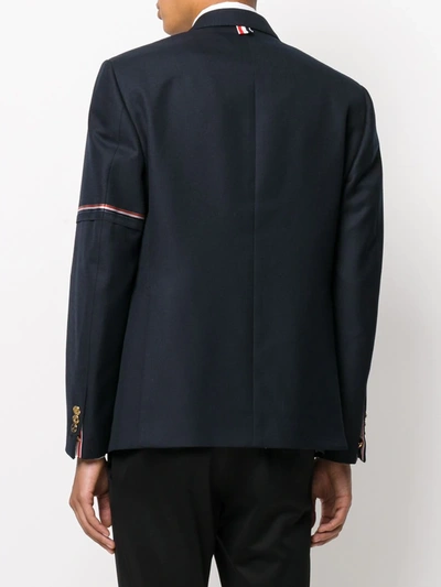 Shop Thom Browne Single-breasted Notched-lapels Jacket In Blue