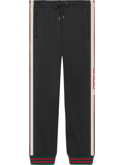 Shop Gucci Technical Jersey Track Pants In Black