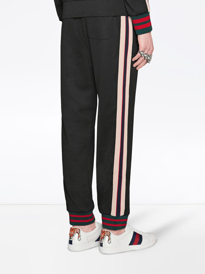 Shop Gucci Technical Jersey Track Pants In Black
