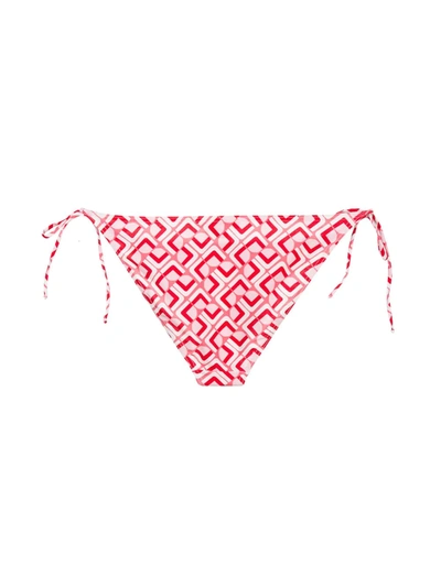 La Doublej Triangle Bikini Bottom In Domino Valentino In Pink