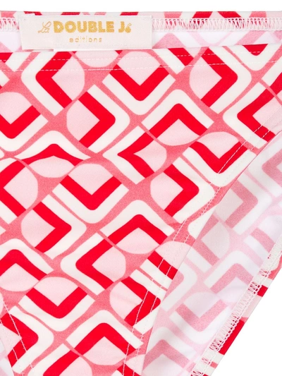 La Doublej Triangle Bikini Bottom In Domino Valentino In Pink