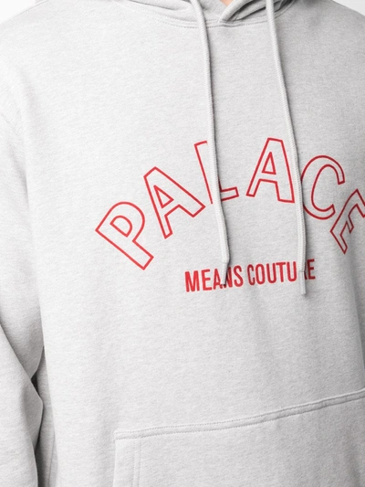Shop Palace Couture Logo-print Hoodie In Grey