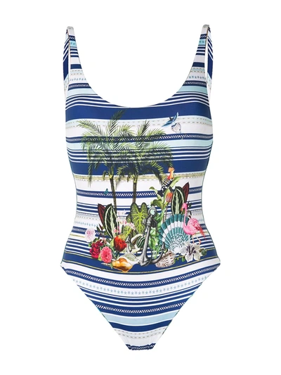 Shop Camilla Reversible Printed Swimsuit In Multicolour
