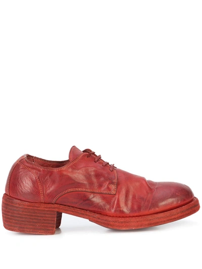 Shop Guidi Lace-up Heeled Shoes In Red