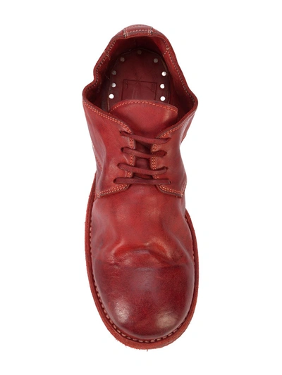 Guidi Lace-up Heeled Shoes In Red