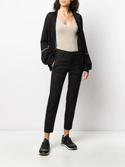 Shop Brunello Cucinelli Tailored Cropped Trousers In Black