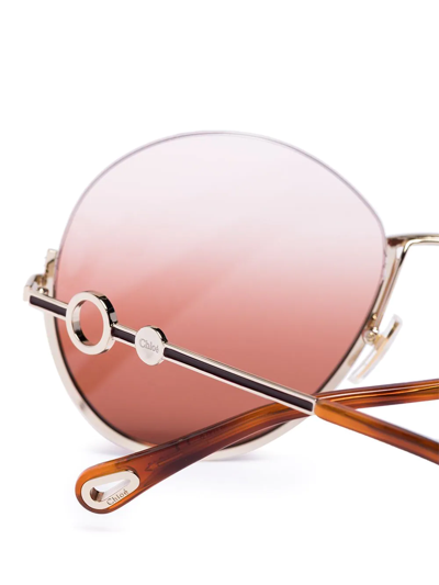 Chloé Sofya Round-frame Sunglasses In Braun
