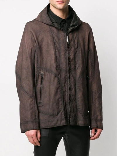 Shop Isaac Sellam Experience Hooded Zip-up Jacket In Brown
