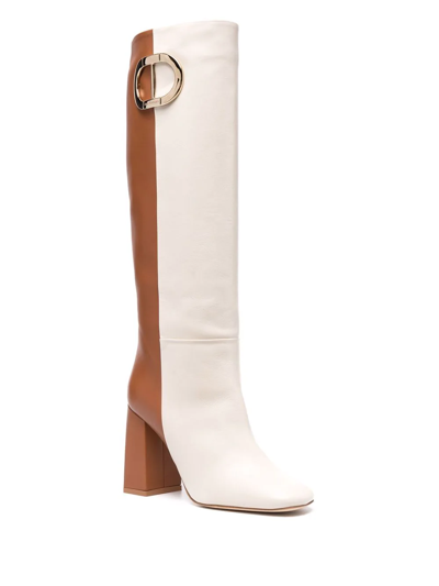 Shop Dee Ocleppo Two-tone Knee-high Boots In Nude