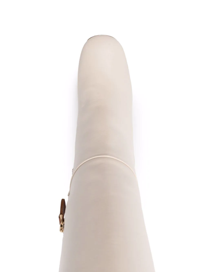 Shop Dee Ocleppo Two-tone Knee-high Boots In Nude