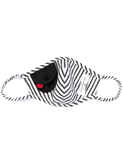 Shop Anya Hindmarch Stripe-print Face Mask In White