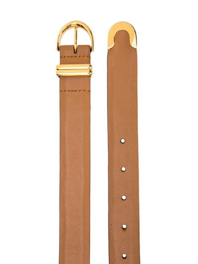 Shop Khaite Leather Belt In Brown