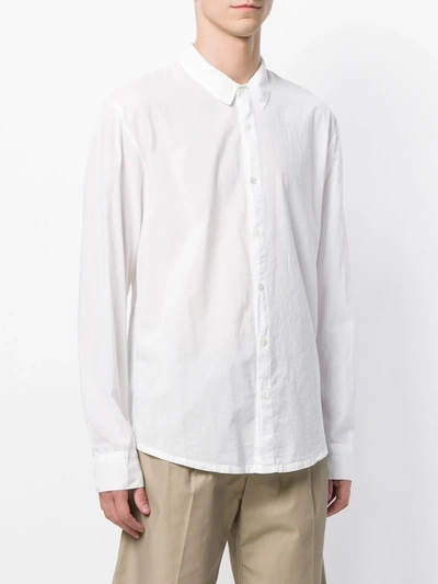 Shop James Perse Buttoned Cotton Shirt In White