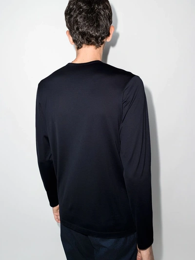 Shop Sunspel Long-sleeve T-shirt In Blue