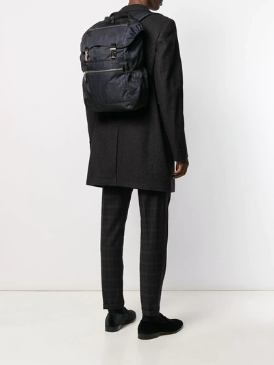 Shop Etro Fold-top Backpack In Blue