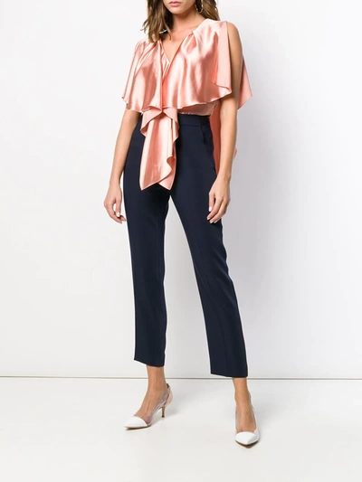 Shop Lanvin V-neck Draped Top In Pink