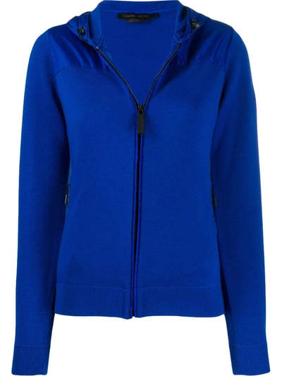 Shop Canada Goose Zipped Hooded Cardigan In Blue