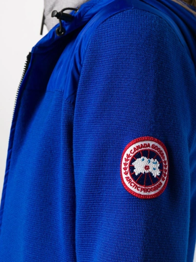 Shop Canada Goose Zipped Hooded Cardigan In Blue