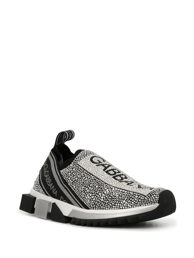 Shop Dolce & Gabbana Sorrento Crystal Embellished Sneakers In Black